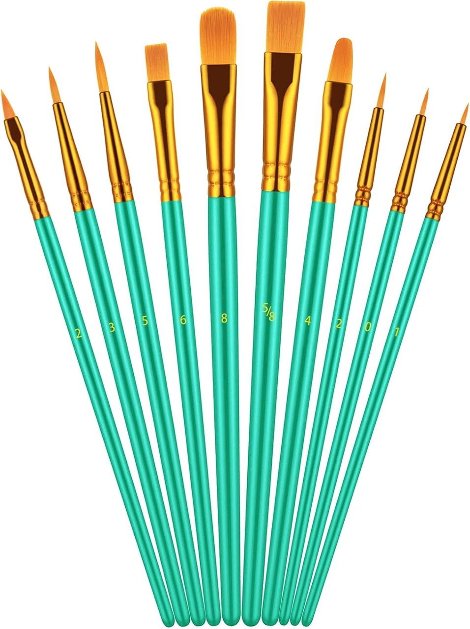 Paint Brush Set, 10 Pcs Paint Brushes for Acrylic Painting, Round Pointed Tip Detail Small Paint Brush